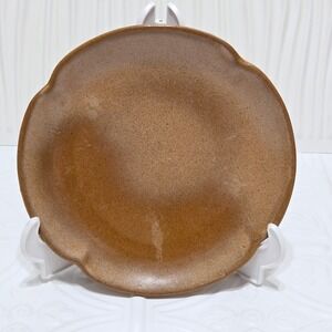 Frankoma Pottery Dessert Salad Plate Brown Tan 5G‎